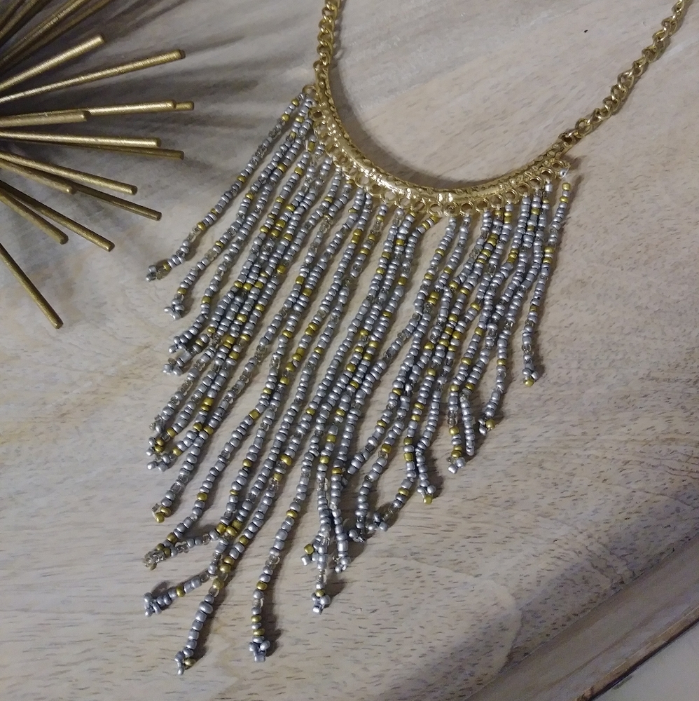 Mixed Metal Beaded Necklace